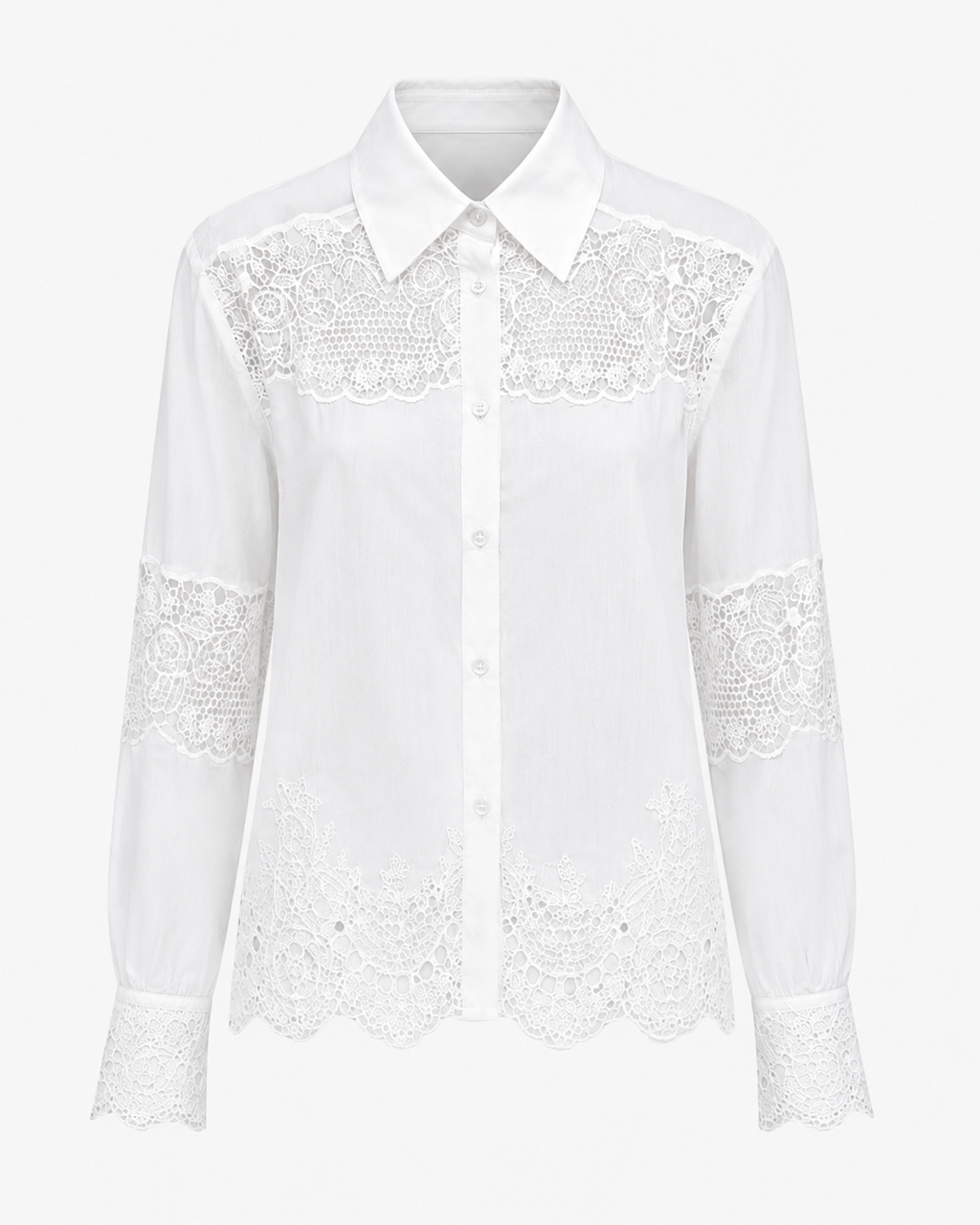Women’s Blue & White Silk Linen Embroidered Lace Shirt or Pleated Skirt Matching Co-Ord Outfit