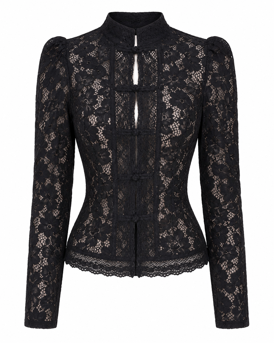 Lace -detail blouse with soft vintage-inspired detailing| Long sleeves