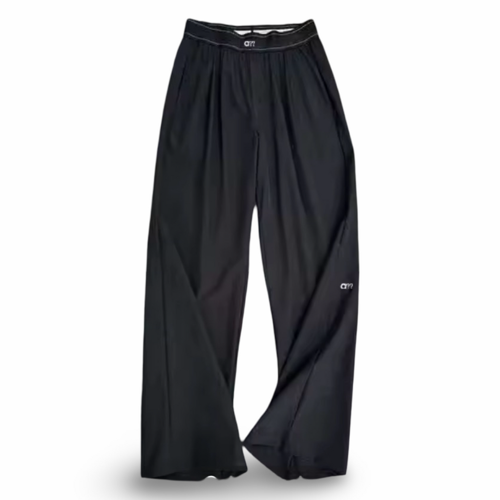 High-Waist Straight-Leg  – Soft Stretch Full-Length Casual Trousers