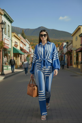 Blue Striped Shirt & Wide-Leg Pleated Pants Set *Last Chance* Shops in 1-2 days