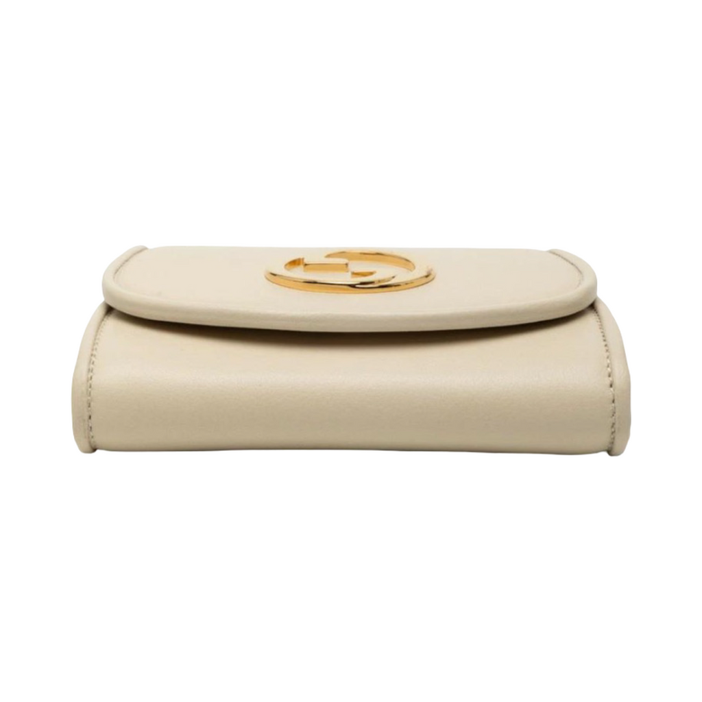 Gucci Interlocking G Blondie ivory chain shoulder wallet Authentic Previously Owned
