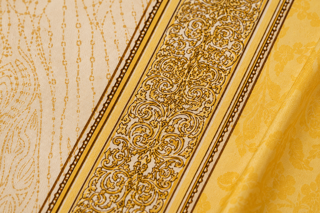 Golden Paisley Print Relaxed Shirt & Matching Wide-Leg Trouser Co-Ord Outfit