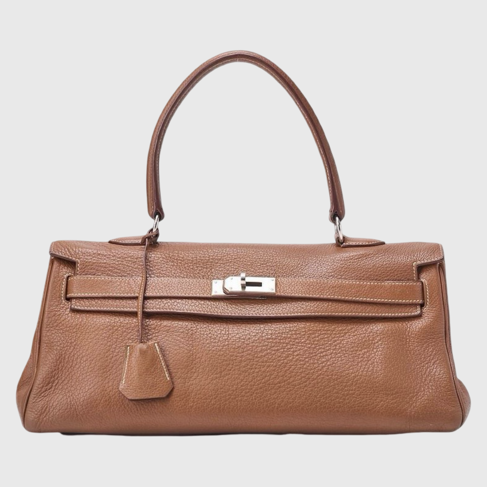 Hermès Kelly Shoulder Taurillon Clemence Leather Gold Authentic Previously Owned