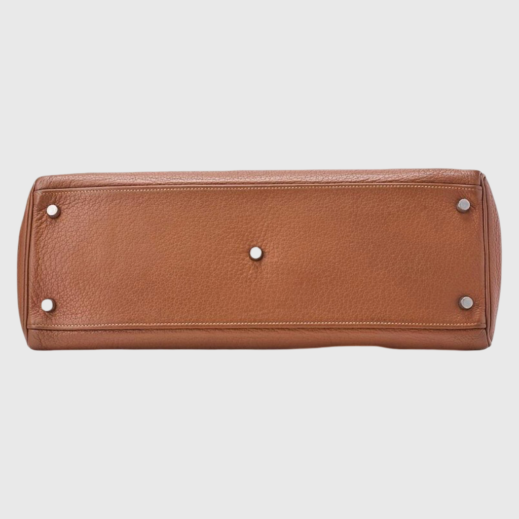 Hermès Kelly Shoulder Taurillon Clemence Leather Gold Authentic Previously Owned