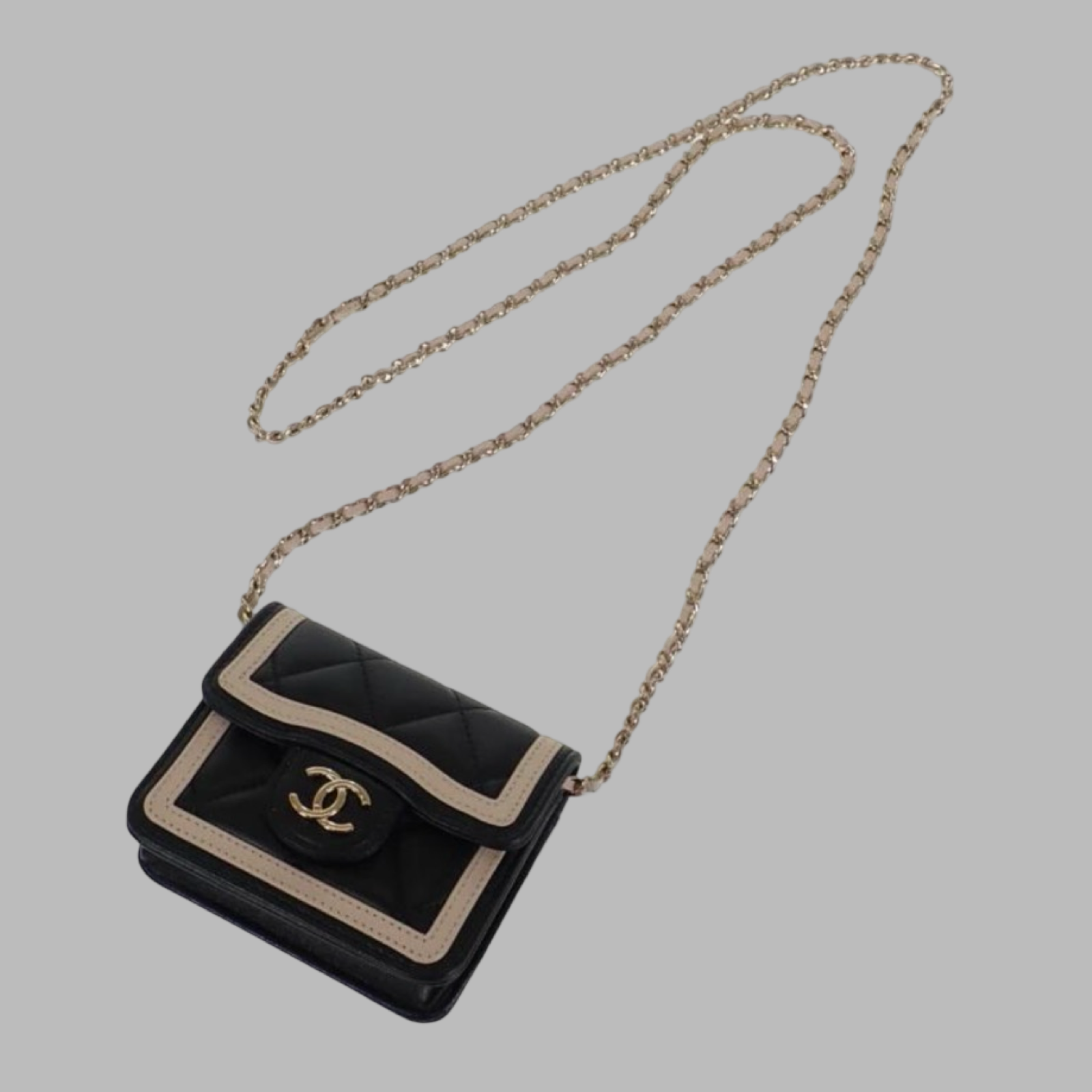Chanel Mini Matelassé Lambskin Chain Clutch Authentic Previously Owned