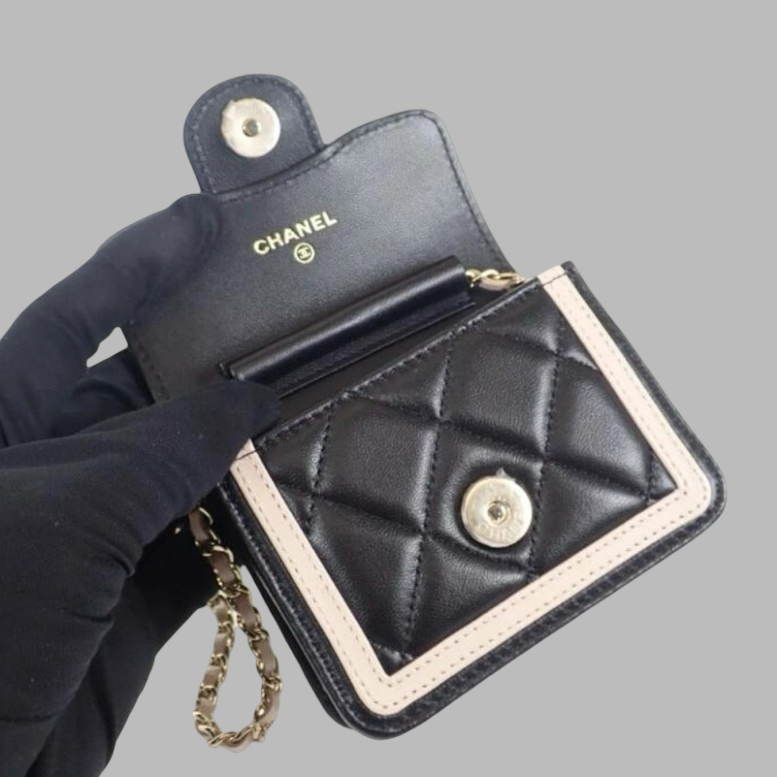 Chanel Mini Matelassé Lambskin Chain Clutch Authentic Previously Owned