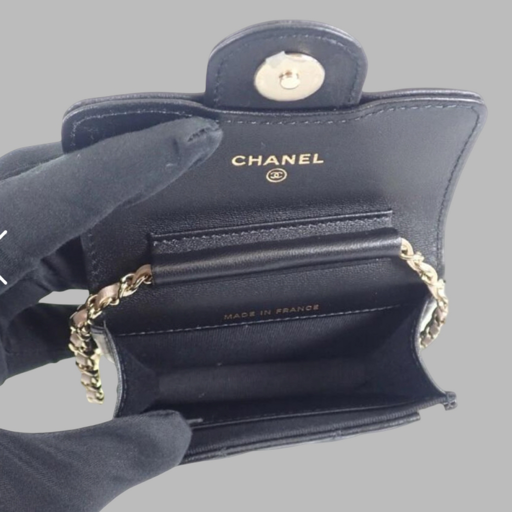 Chanel Mini Matelassé Lambskin Chain Clutch Authentic Previously Owned