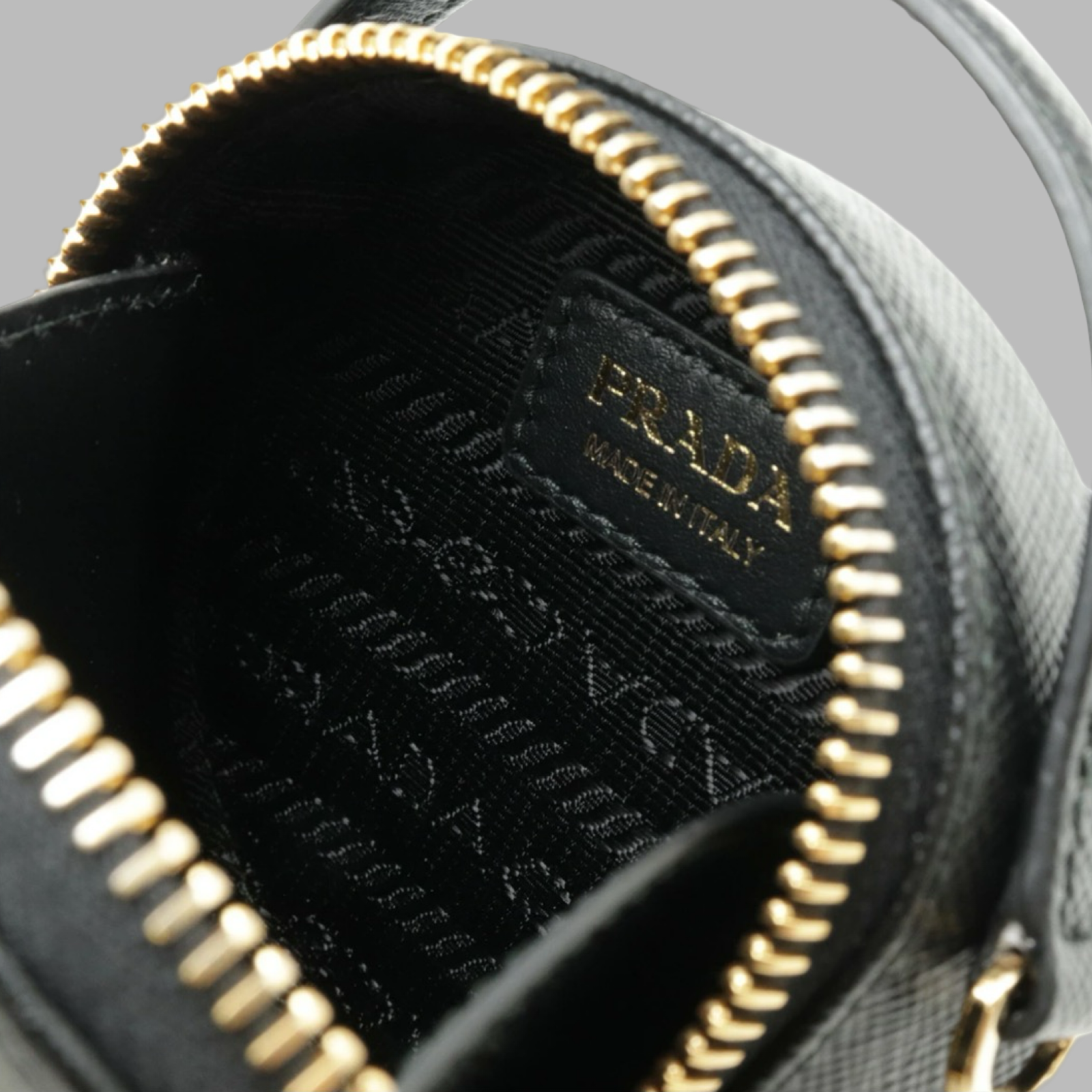Prada Saffiano Mini Pouch with Chain Shoulder Strap Authentic Previously Owned