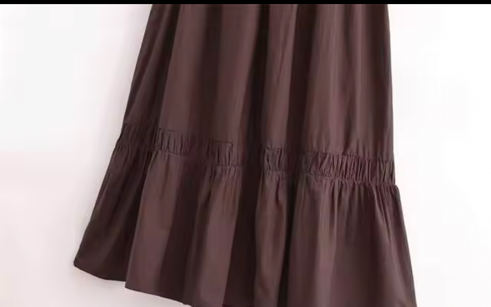 Women’s Brown Halter Rosette Smocked Maxi Dress