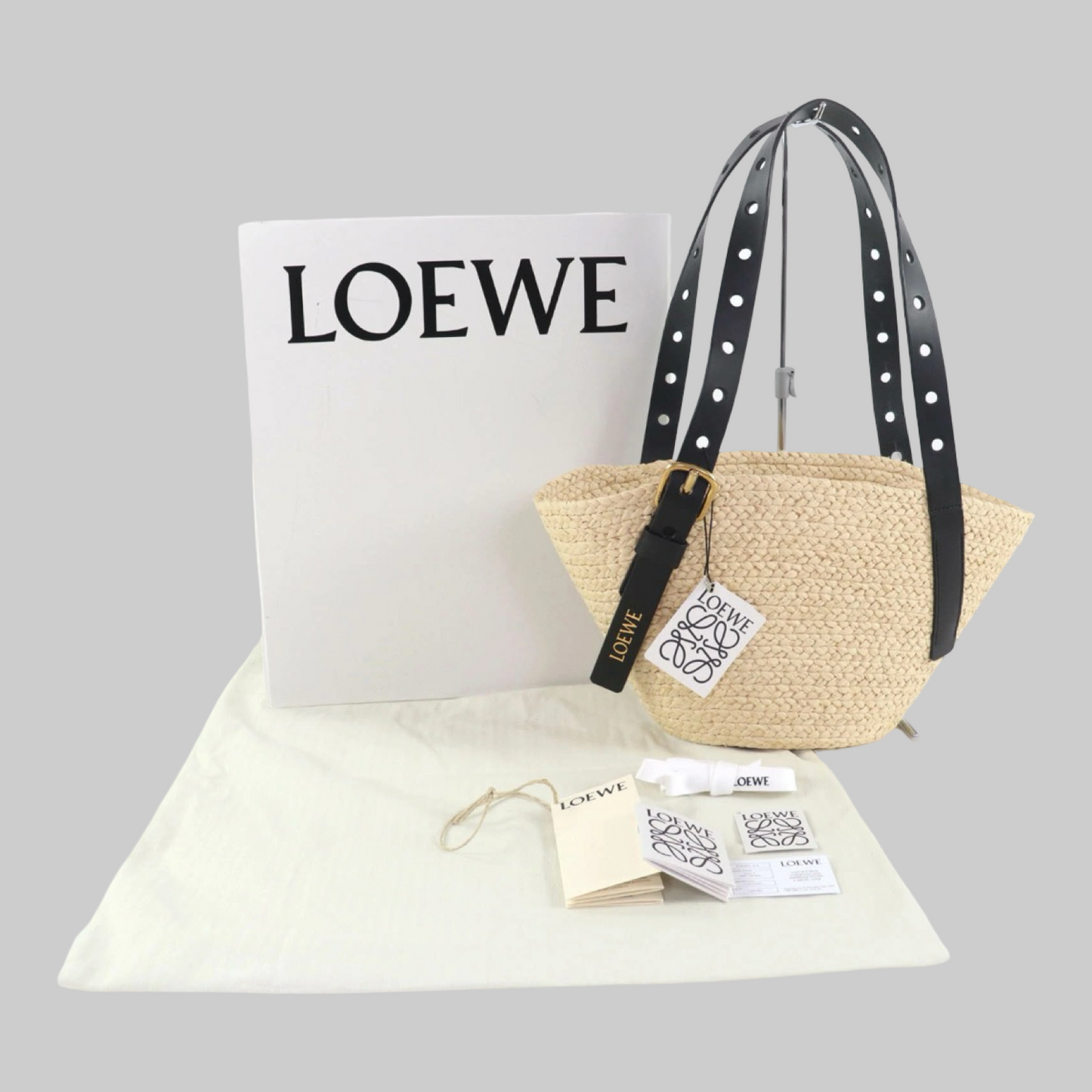 LOEWE Small Raffia Punch-Hole Basket Previously Owned-Unused Condition | L’LUXE Authentic’s