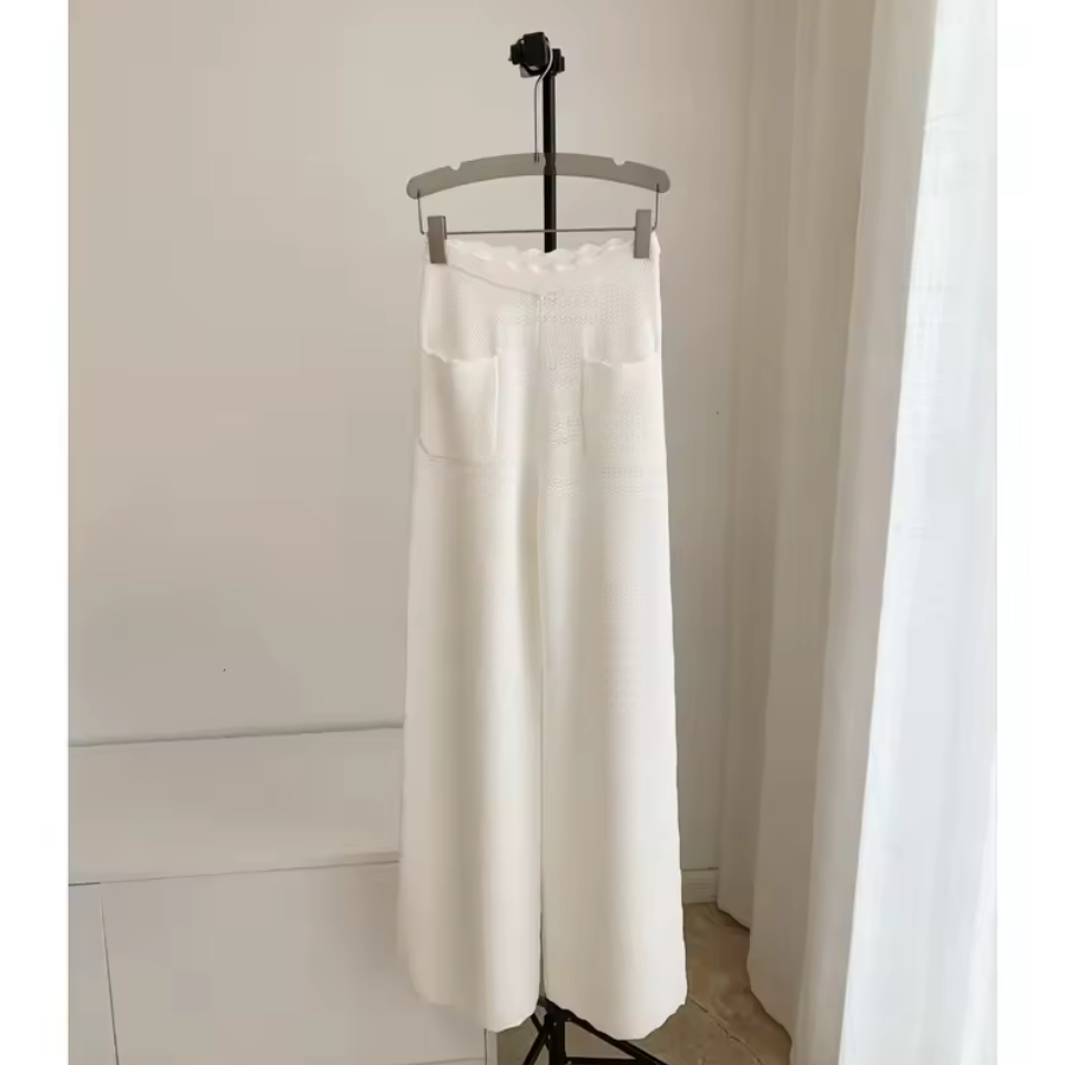 Knit Top & Wide Leg Pants Two-Piece Set