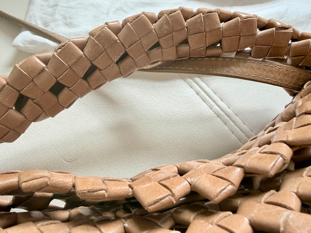 Massimo Dutti Nappa Leather Braided Mini Bag – Sand