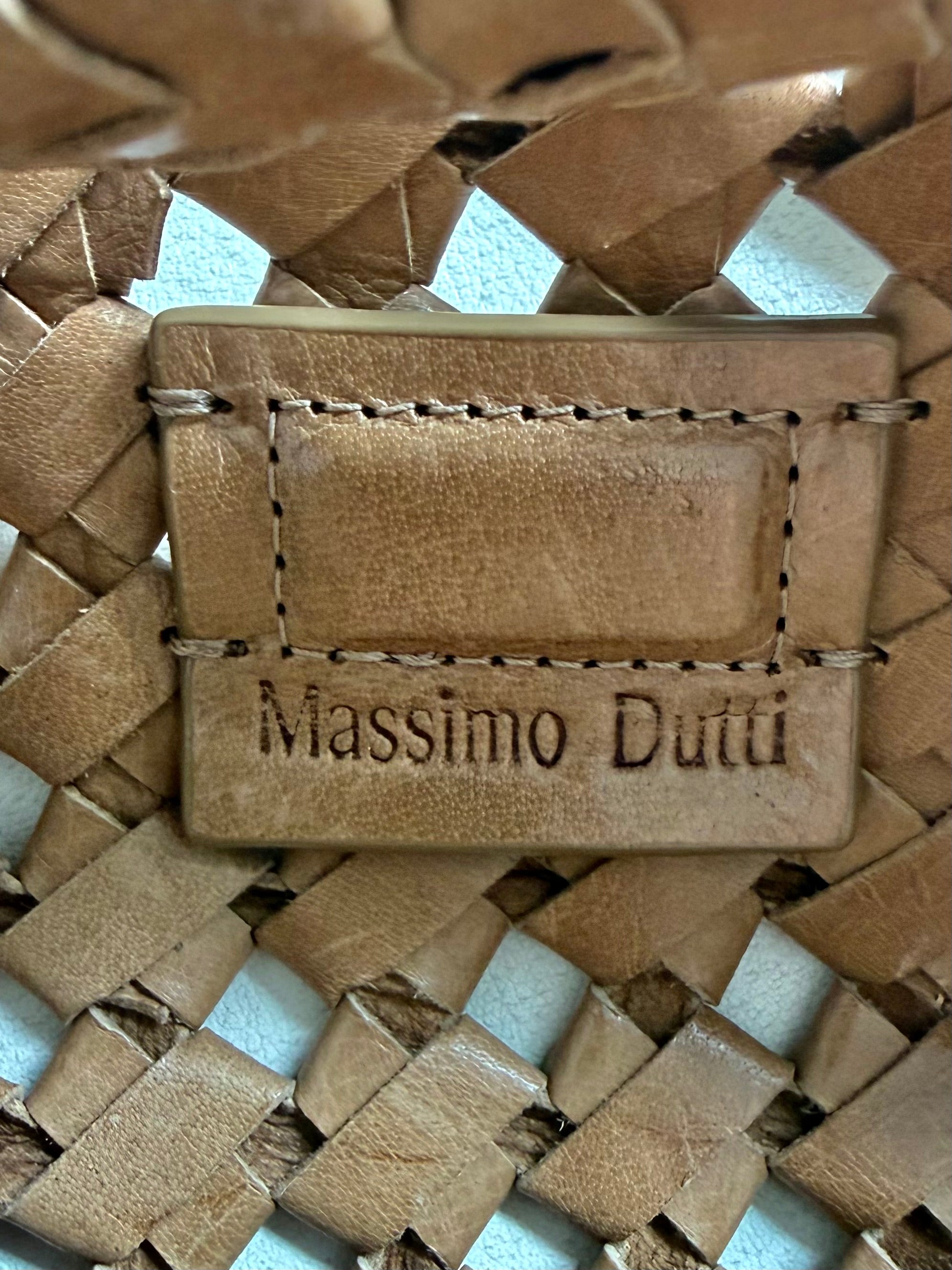 Massimo Dutti Nappa Leather Braided Mini Bag – Sand