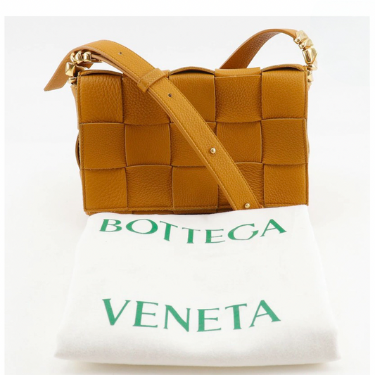 Bottega Veneta Cassette Intrecciato Crossbody Bag Camel Calfskin – Very Good Condition | L’LUXE Authentic’s