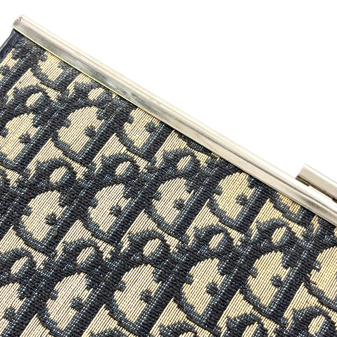 Christian Dior Trotter Clutch Bag Navy Black Canvas & Leather – Good Condition | L’LUXE Vintage