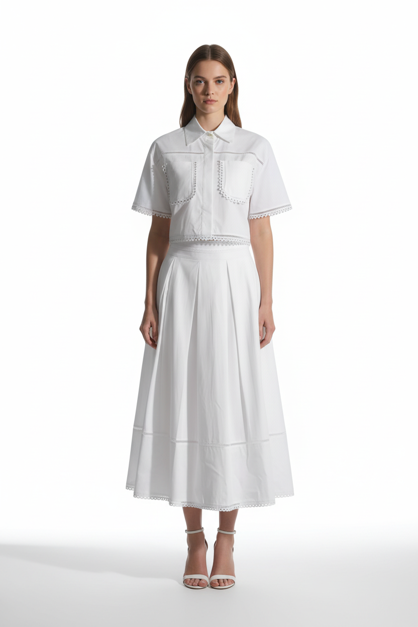 A-Lined Skirt & Lapel Top