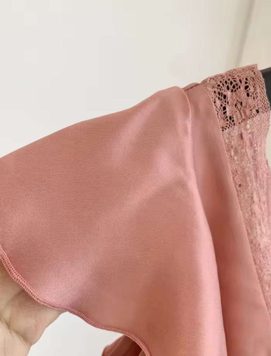 Silk V-Neck Bias Cut Midi Dress  | L’LUXE Dresses