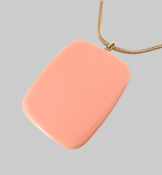 Chanel Coco Mark Vintage Necklace Pink Metal Plastic Gold Previously Owned | Fair Condition | L’LUXE Authectic’s