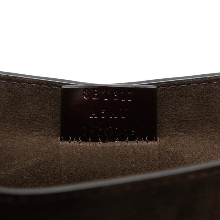 Fendi Calligraphy Patent Leather Shoulder Bag Cream Previously Owned Authentic
