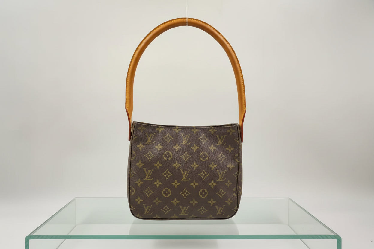 Louis Vuitton Looping MM Monogram Canvas Brown Previously Owned Authentic