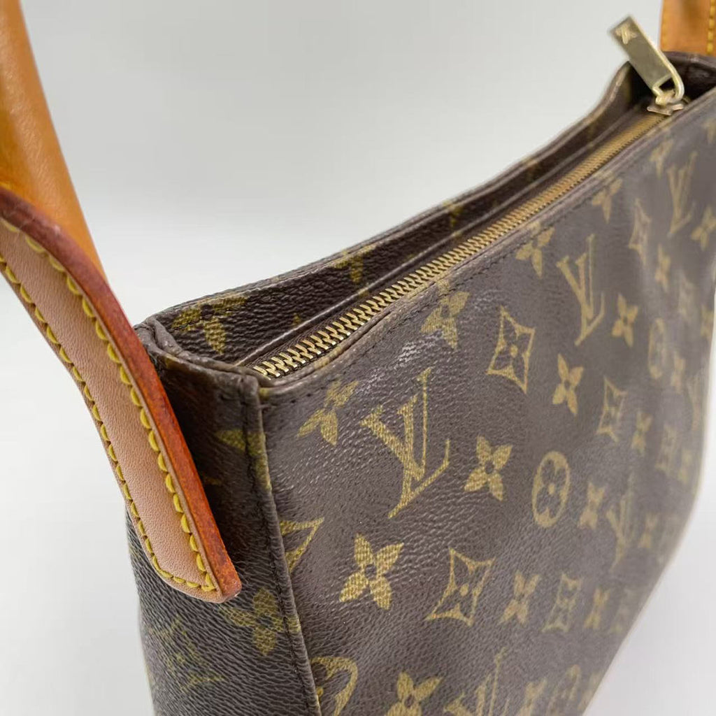 Louis Vuitton Looping MM Monogram Canvas Brown Previously Owned Authentic