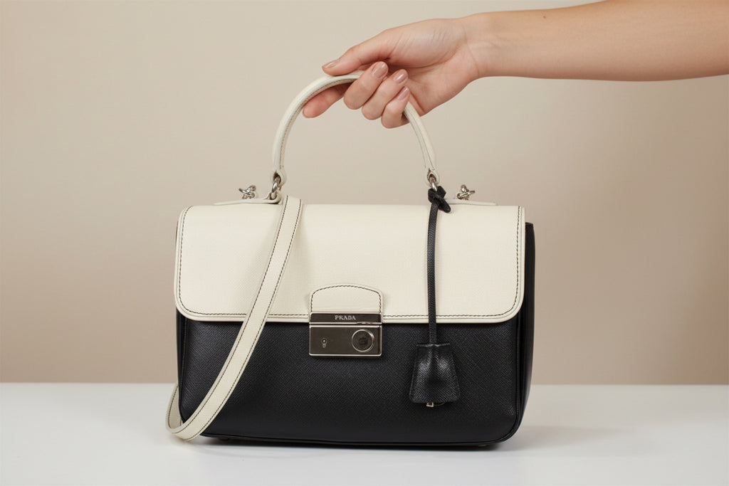 Prada 2WAY Saffiano Leather Previously Owned Authentic