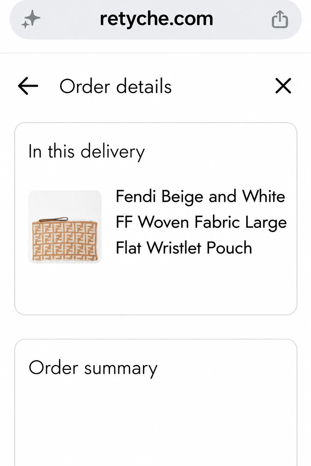 Fendi FF Fabric Flat Pouch Wristlet Cammello Beige & White – Previously Owned Authentic
