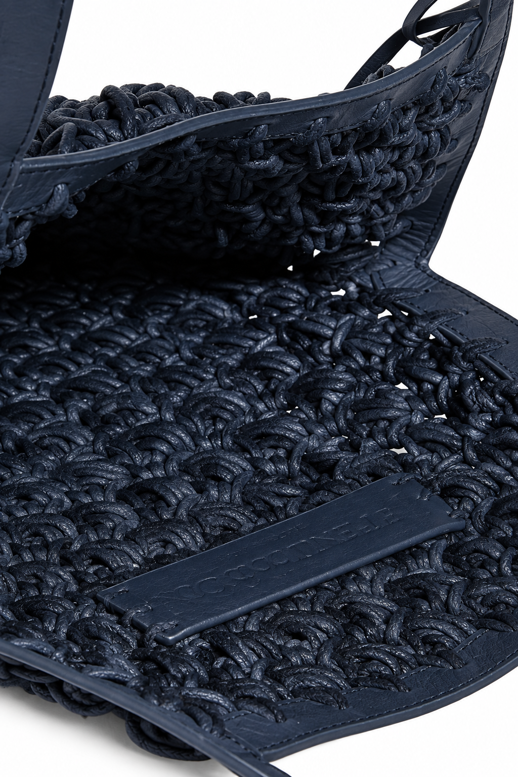 Sac cabas crocheté à franges « Popcorn » JW Anderson – Marine – Authentique – D'occasion