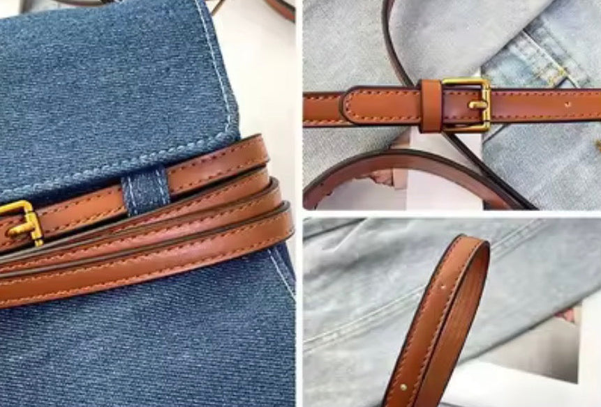 Small Denim Crossbody Handle Bag