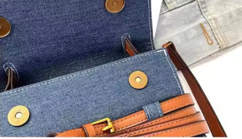 Small Denim Crossbody Handle Bag