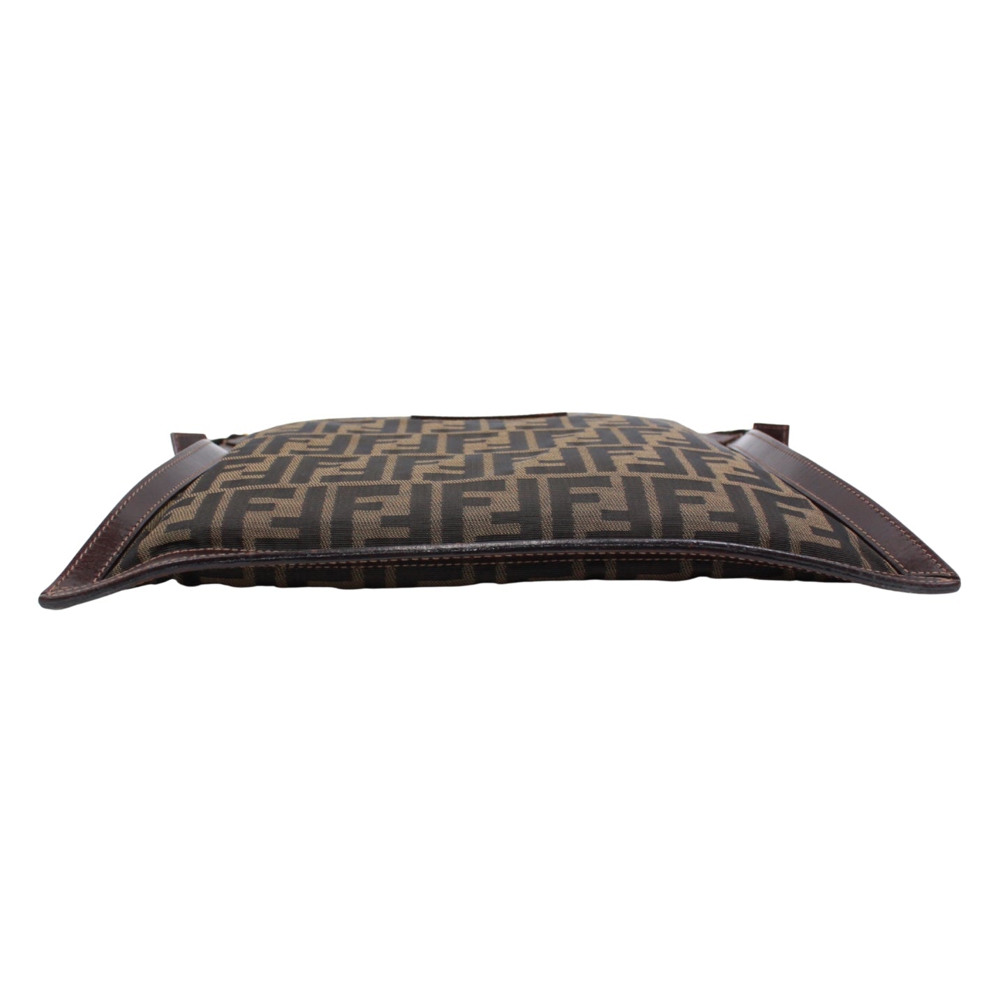 Fendi Zucca Pattern Clutch Bag Canvas Leather Previously Owned Authentic