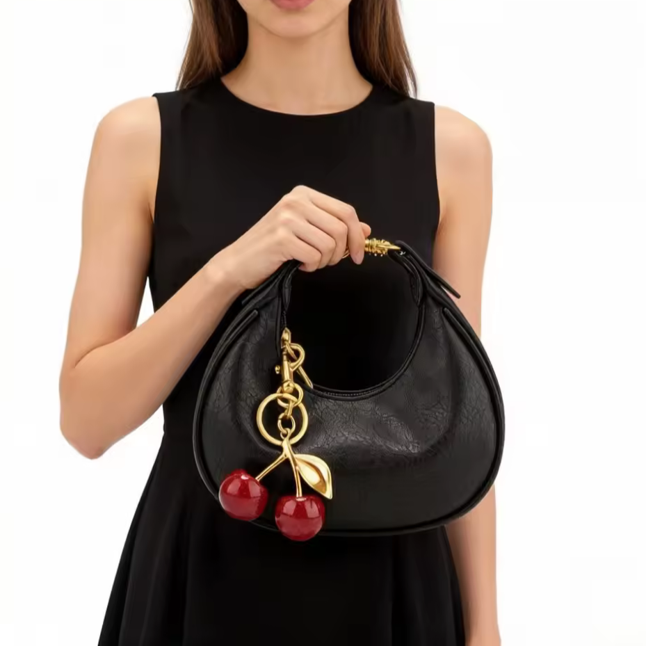 Cherry Charm Crescent Mini Bag | L’LUXE Handbags