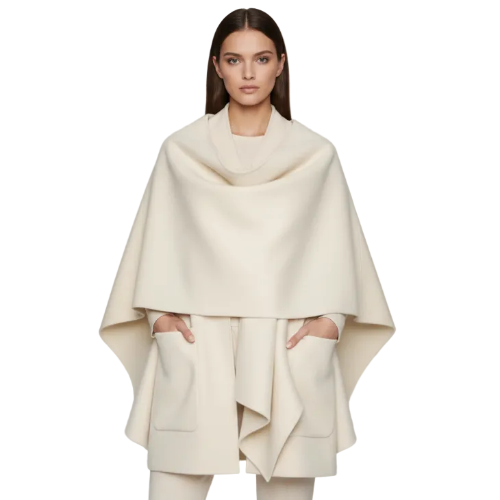 Shawl Collar Cape Jacket – Loose Fit Wool | Coats & Jackets