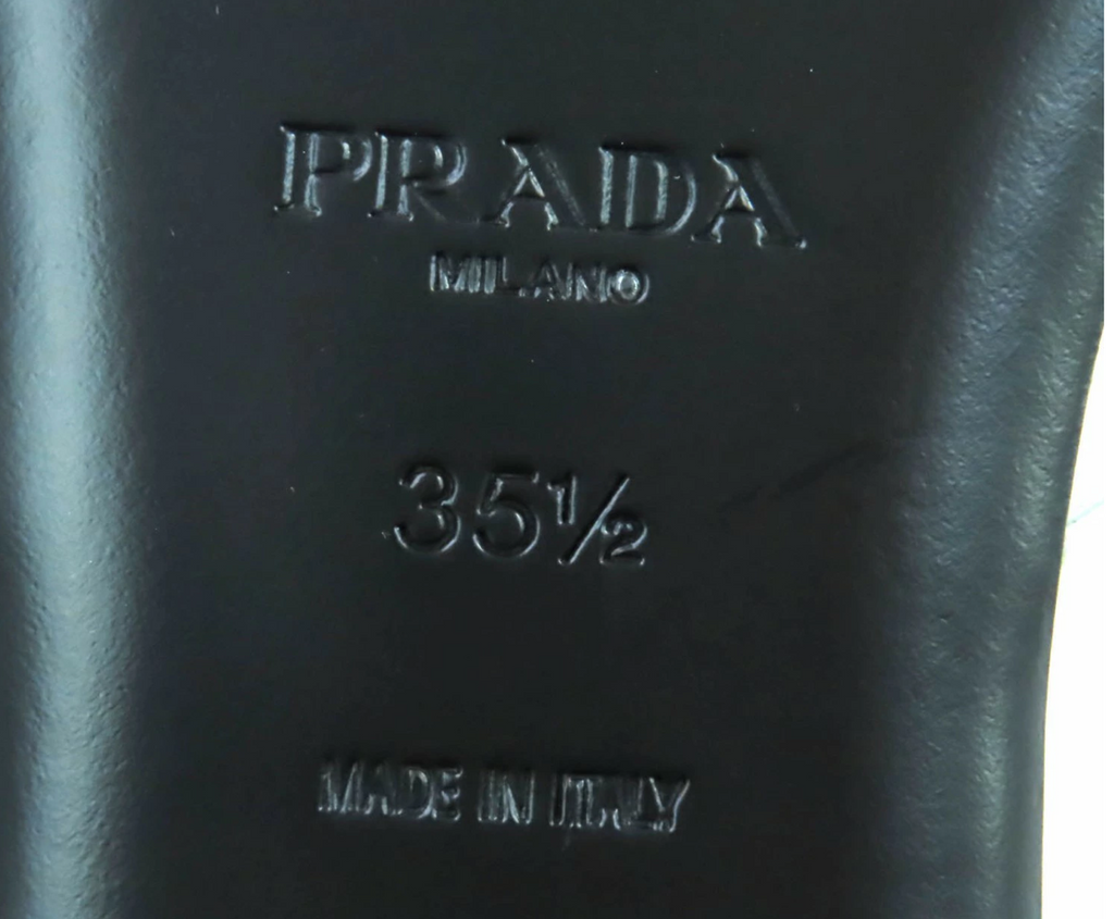 Unused Prada Triangle Logo Mule Sandals Euro Size 5.5 Authentic Previous Owned