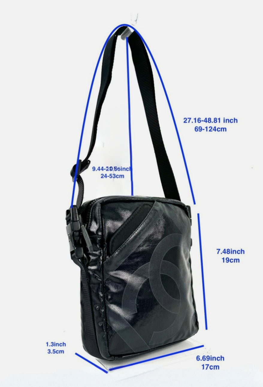 CHANEL Sport Line Black Coated Canvas Crossbody Bag/ Authentic Previously Owned