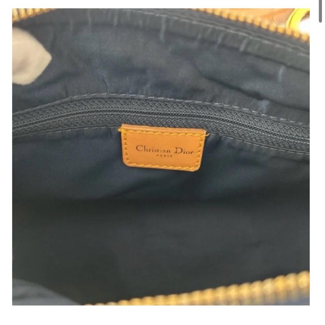 Dior Vintage Blue Denim Mini Boston Bag with Leather Trim previously Owned Authentic