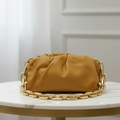 Bottega Veneta The Chain Pouch Curry (Mustard Yellow) Leather Gold Chain Pre-Owned Authentics