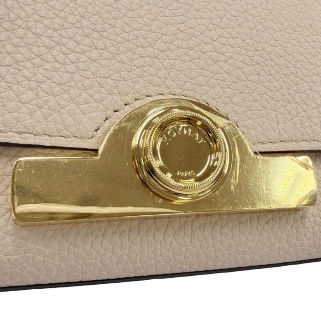 Moynat Réjane Nano Pink Beige Leather 2-Way Mini Handbag Authentic Previously Owned