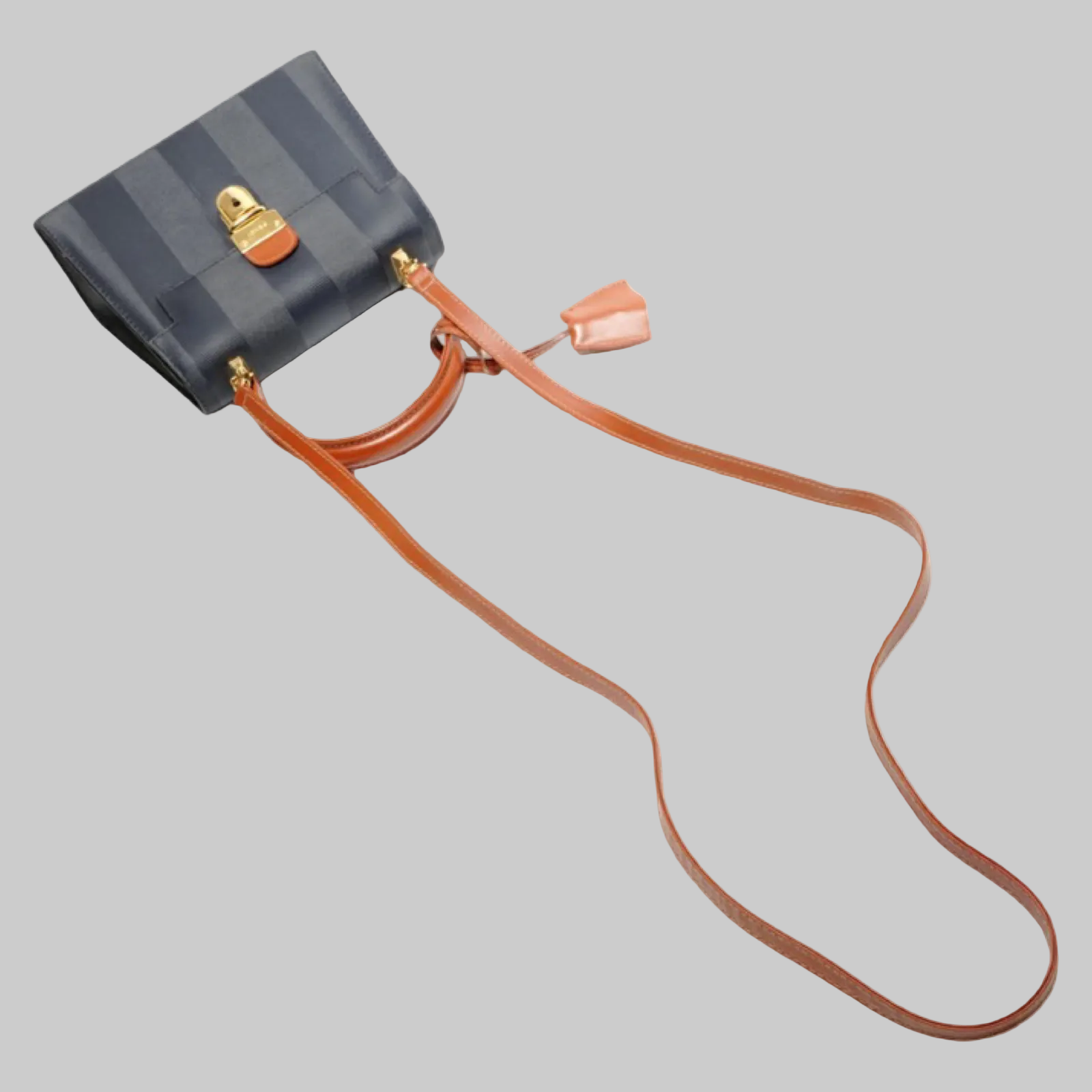 Fendi Pequin 2-way Handbag Authentic Previously Owned