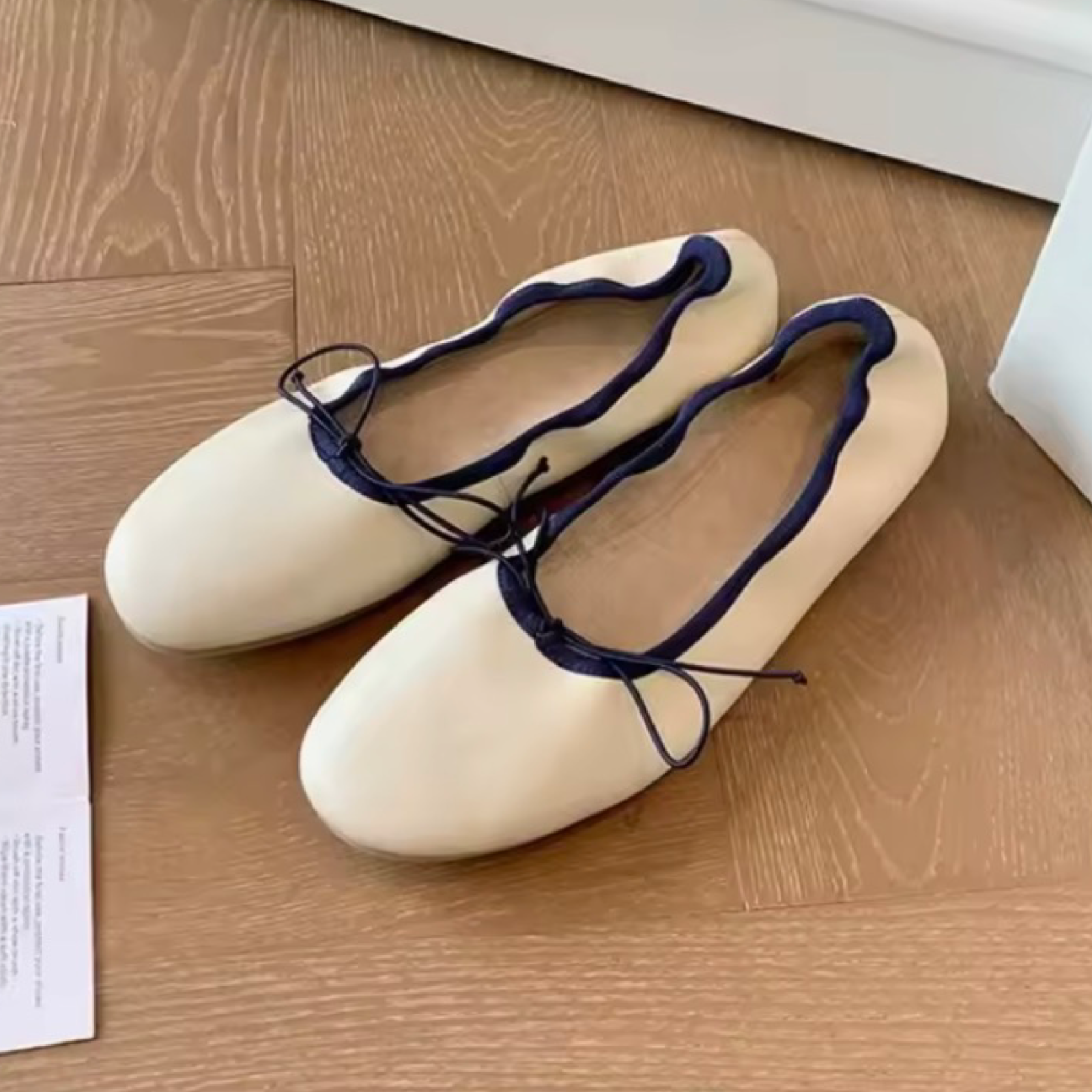 French-Inspired Genuine Leather Ballet Flats – Soft Round Toe Slip-On Shoes