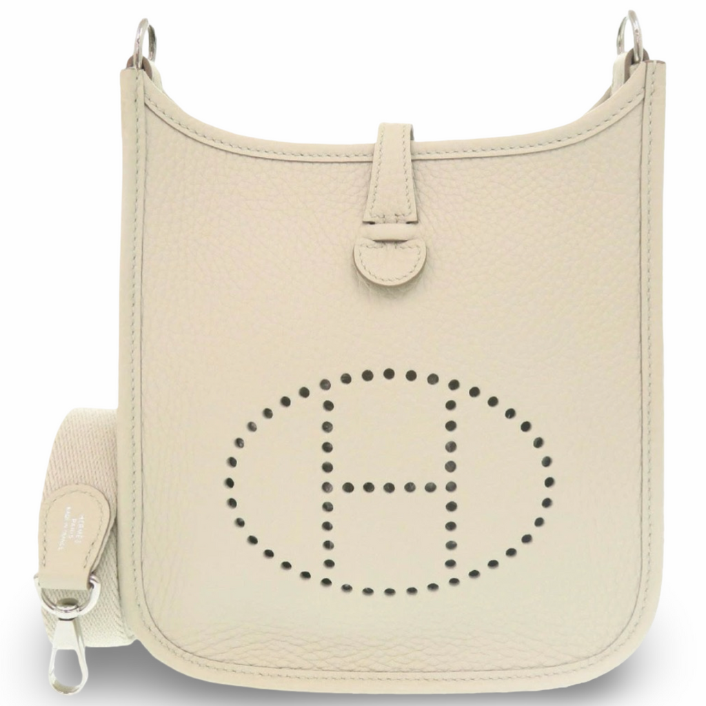 Hermès Evelyne TPM Taurillon Clemence Beton Silver Hardware 2025 Previously Owned Like New Authentic
