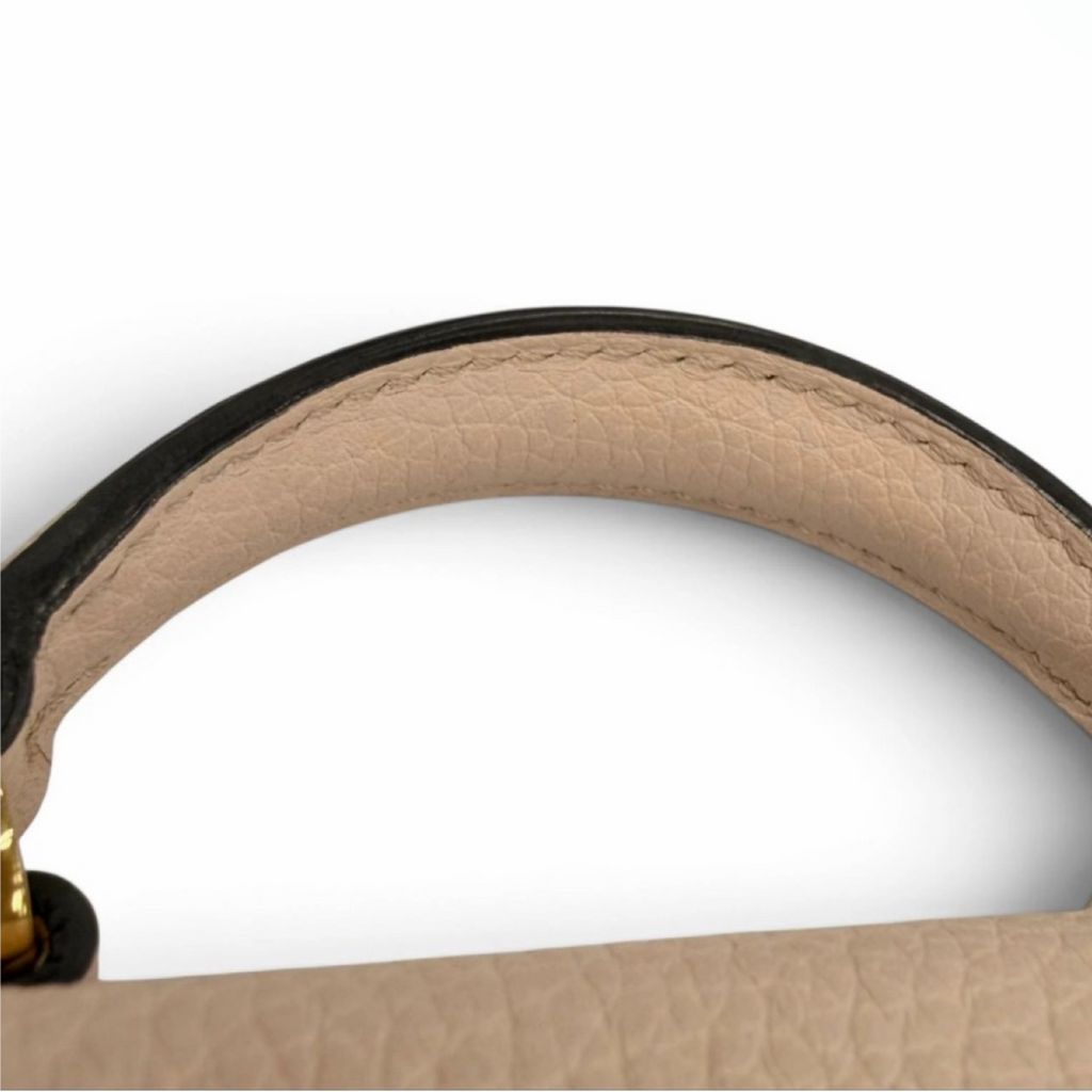 Moynat Réjane Nano Pink Beige Leather 2-Way Mini Handbag Authentic Previously Owned