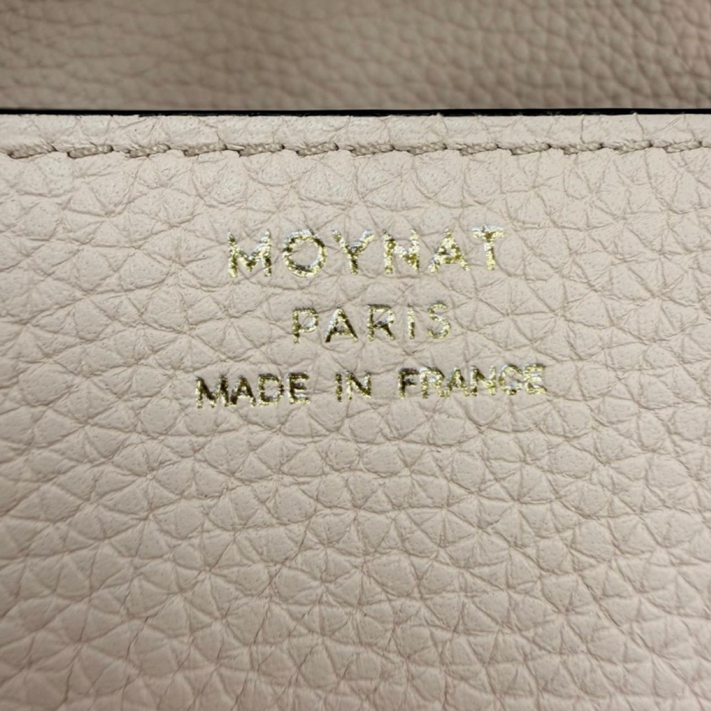 Moynat Réjane Nano Pink Beige Leather 2-Way Mini Handbag Authentic Previously Owned