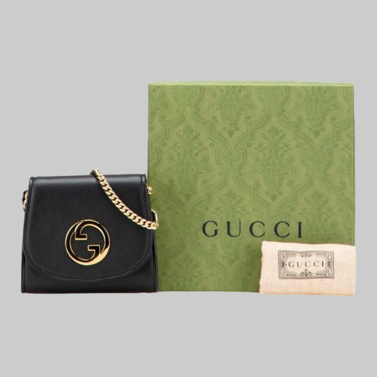 Gucci Interlocking G Blondie Medium Chain Shoulder Wallet Authentic Previously Owned