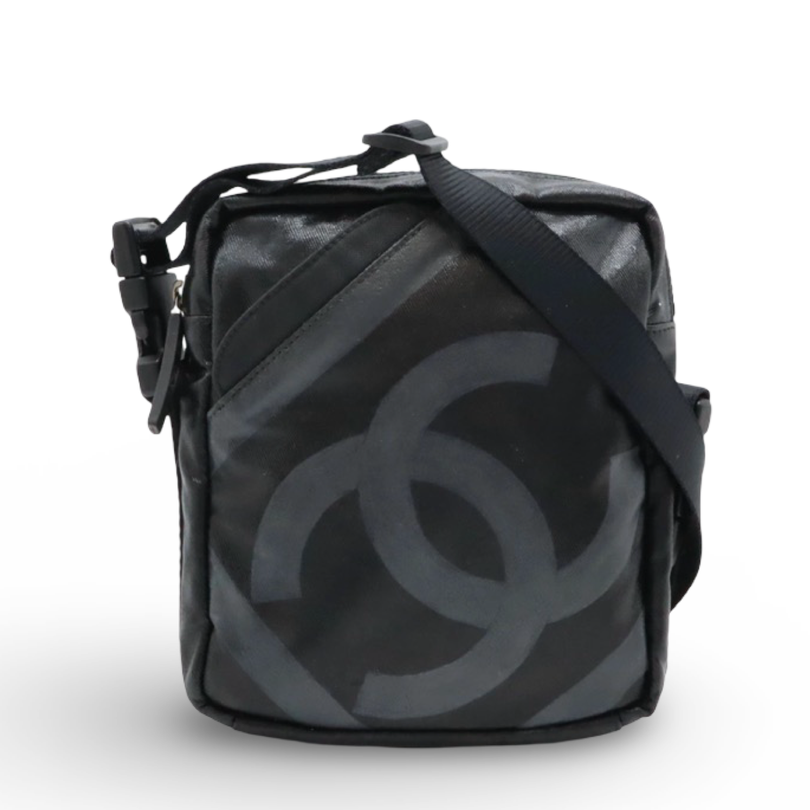 CHANEL Sport Line Black Coated Canvas Crossbody Bag/ Authentic Previously Owned