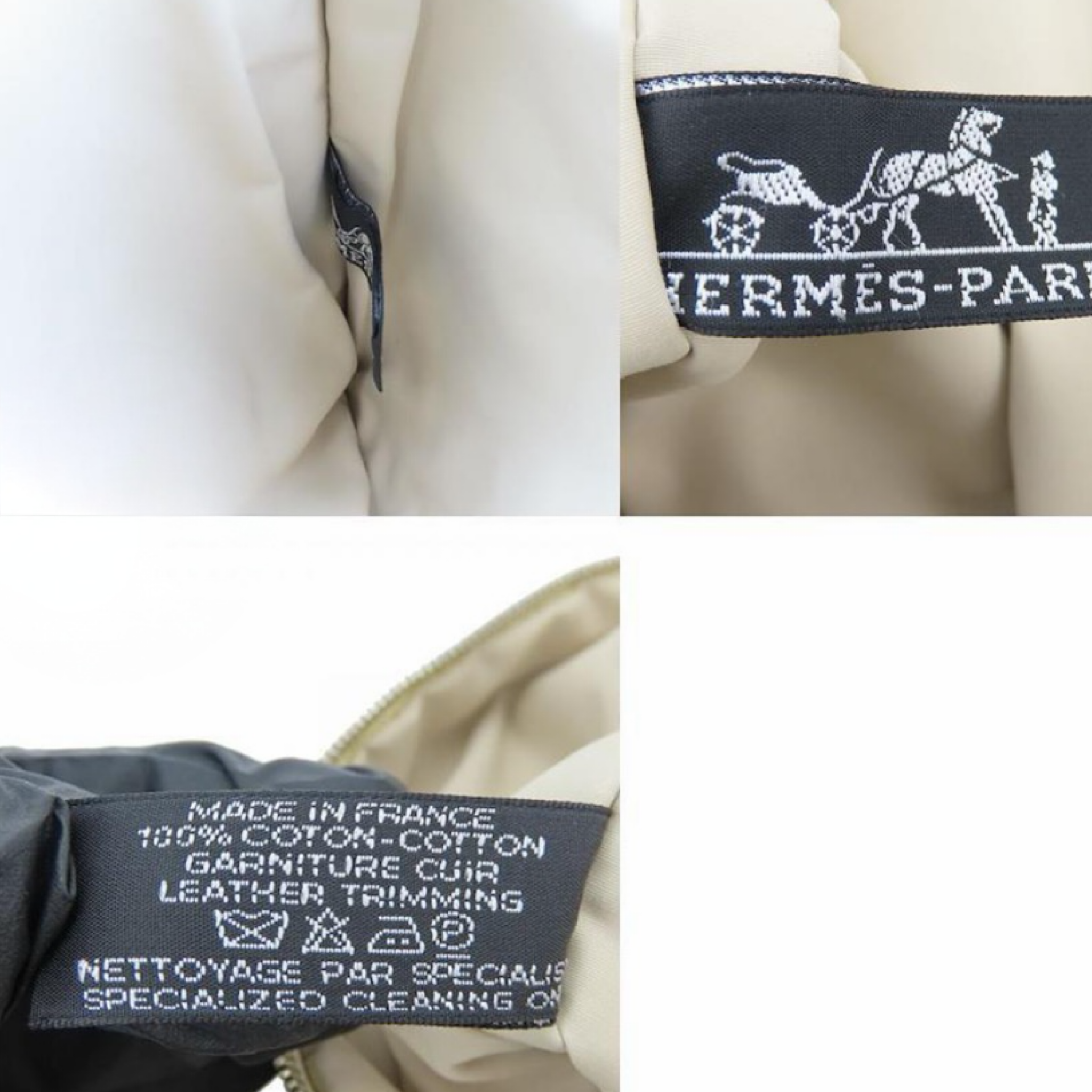 Hermès Trousse Flat GM Chaine d’Ancre Canvas Navy Ivory Pouch – Previously Owned Authentic