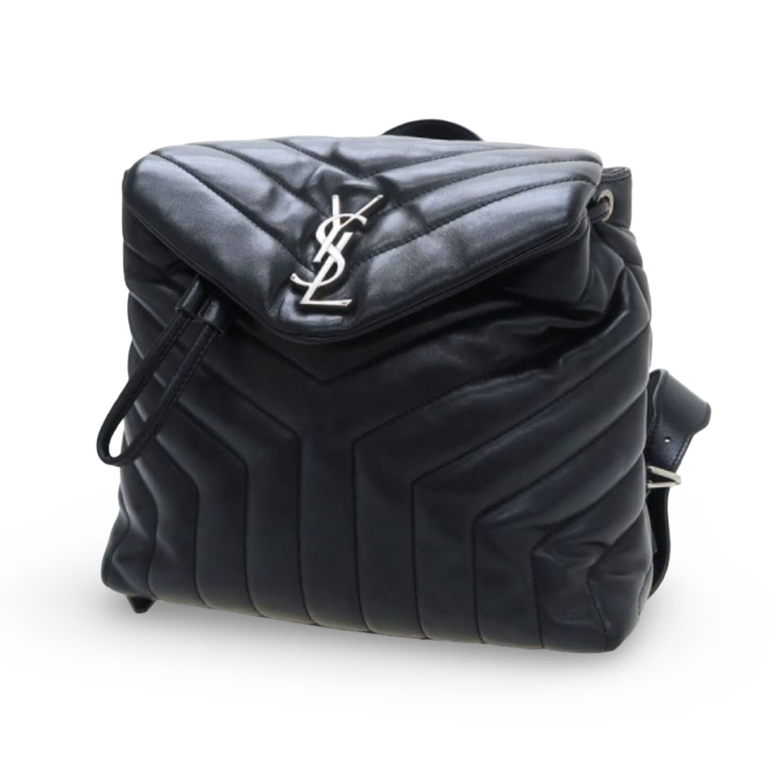 SAINT LAURENT Loulou Small Black Leather Backpack | Pre-Owned Authentic