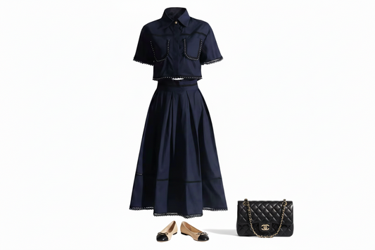 A-Lined Skirt & Lapel Top | L’LUXE Matching Set