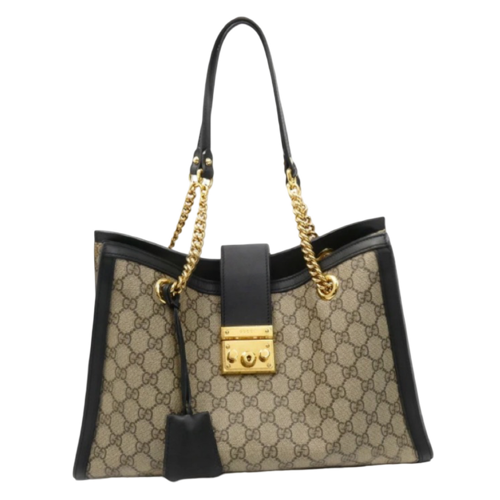 GUCCI Padlock GG Supreme Medium Shoulder Bag Previously Owned Authentic