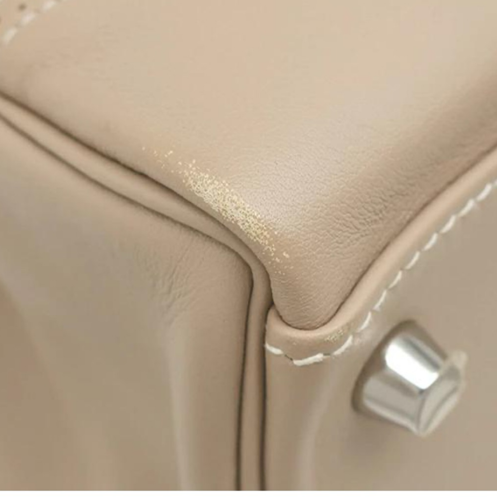 Hermès Kelly 32 Gillies Veau Swift Argile Leather Silver Hardware Previously Owned Authentic